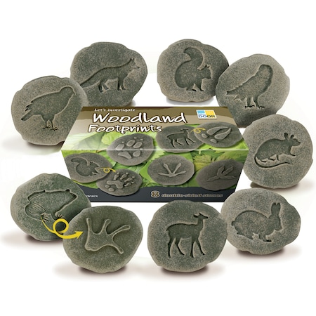 Yellow Door Let's Investigate Woodland Footprint Stones, 8 Pieces YUS1072